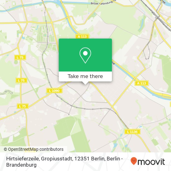 Hirtsieferzeile, Gropiusstadt, 12351 Berlin Karte