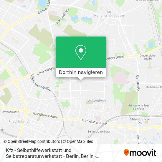 Kfz - Selbsthilfewerkstatt und Selbstreparaturwerkstatt - Berlin Karte