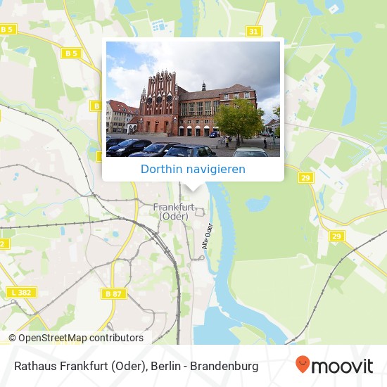 Rathaus Frankfurt (Oder) Karte