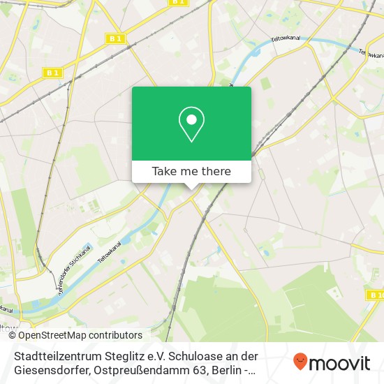 Stadtteilzentrum Steglitz e.V. Schuloase an der Giesensdorfer, Ostpreußendamm 63 Karte