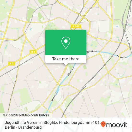 Jugendhilfe Verein in Steglitz, Hindenburgdamm 101 Karte