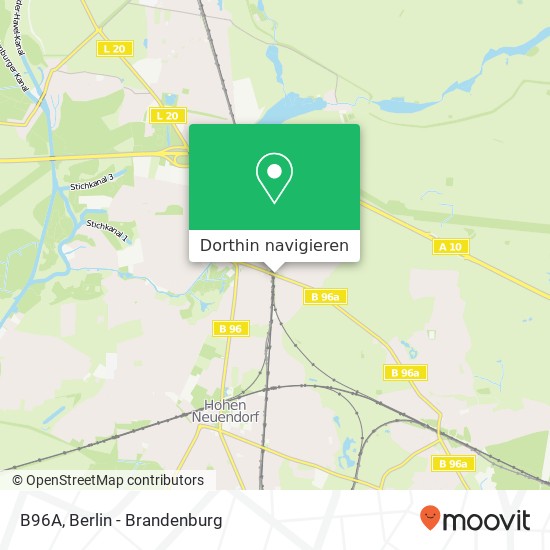 B96A, 16547 Birkenwerder Karte