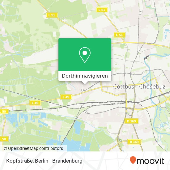 Kopfstraße, 03046 Cottbus Karte