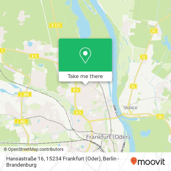 Hansastraße 16, 15234 Frankfurt (Oder) Karte