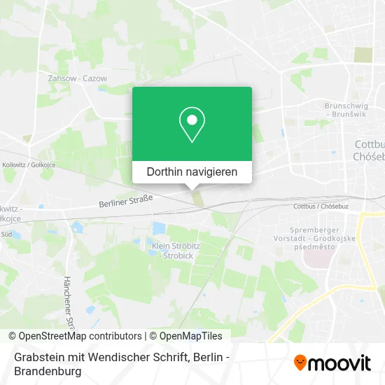 Grabstein mit Wendischer Schrift Karte
