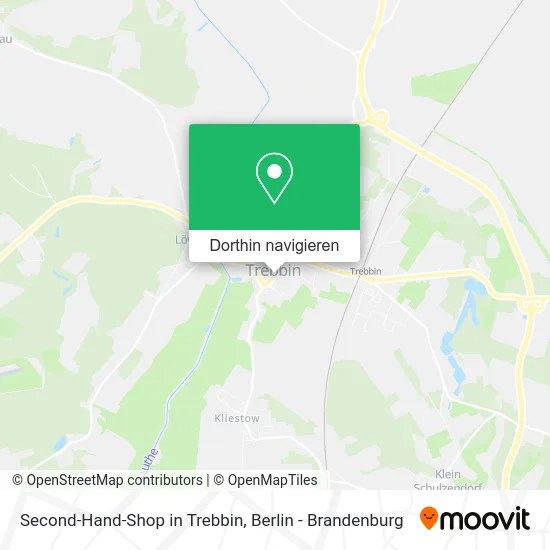 Second-Hand-Shop in Trebbin Karte