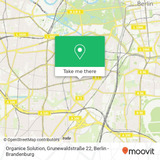 Organice Solution, Grunewaldstraße 22 Karte