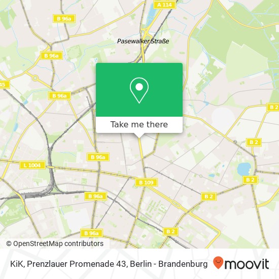 KiK, Prenzlauer Promenade 43 Karte