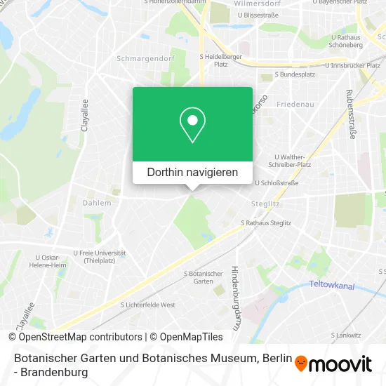 Botanischer Garten und Botanisches Museum Karte