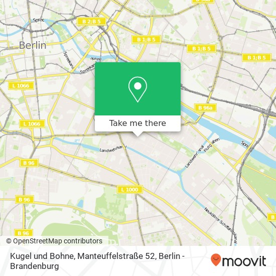 Kugel und Bohne, Manteuffelstraße 52 Karte