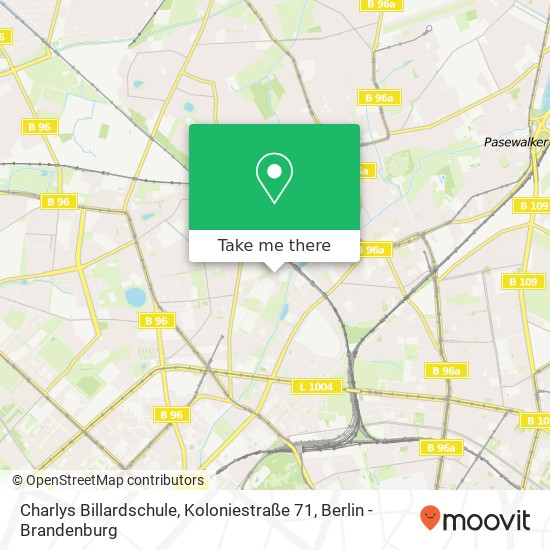 Charlys Billardschule, Koloniestraße 71 Karte