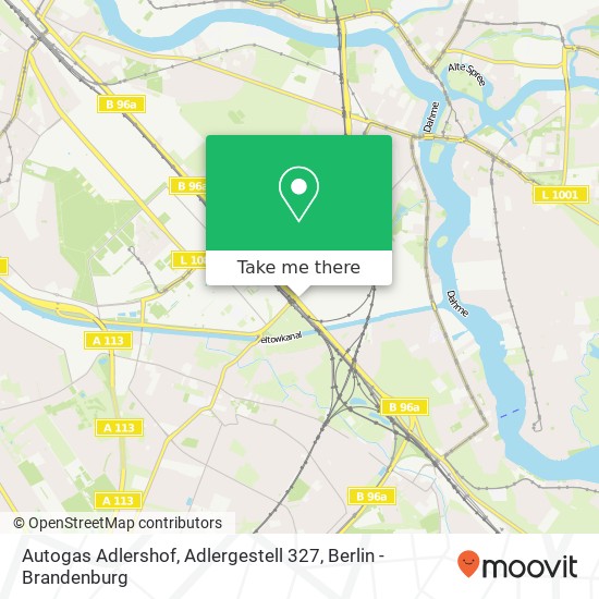 Autogas Adlershof, Adlergestell 327 Karte