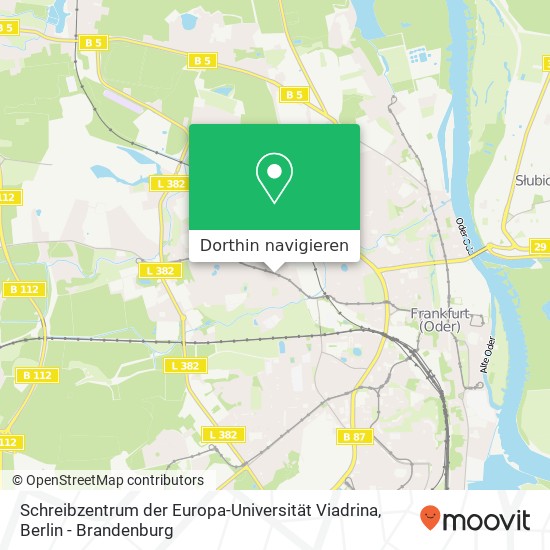 Schreibzentrum der Europa-Universität Viadrina, August-Bebel-Straße 115 Karte