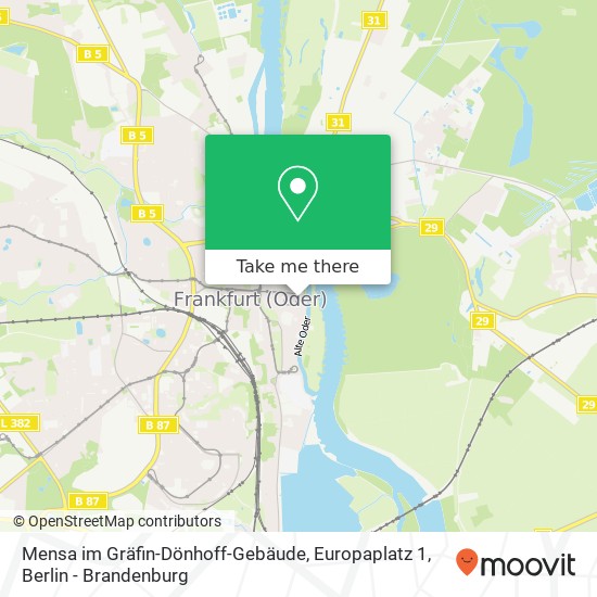 Mensa im Gräfin-Dönhoff-Gebäude, Europaplatz 1 Karte