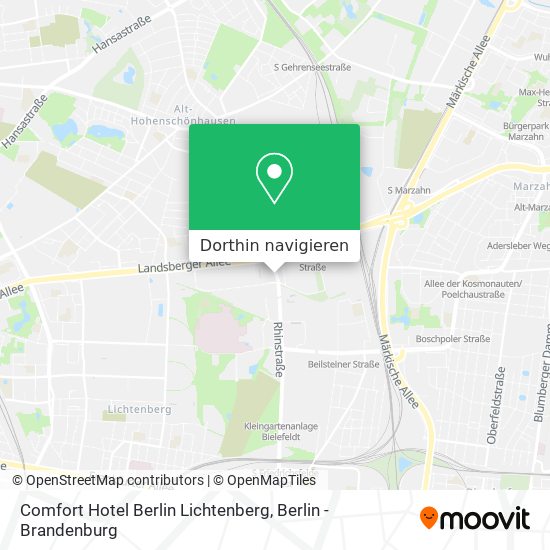 Comfort Hotel Berlin Lichtenberg Karte