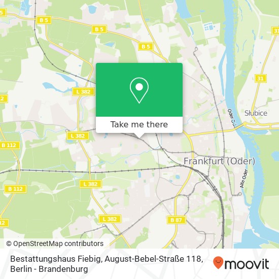 Bestattungshaus Fiebig, August-Bebel-Straße 118 Karte