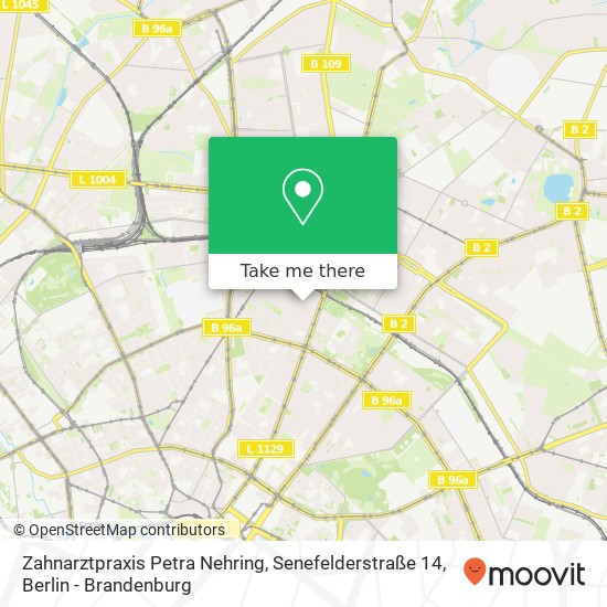 Zahnarztpraxis Petra Nehring, Senefelderstraße 14 Karte