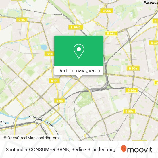 Santander CONSUMER BANK, Prinzenallee 89 Karte