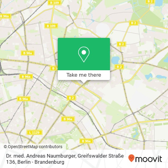 Dr. med. Andreas Naumburger, Greifswalder Straße 136 Karte