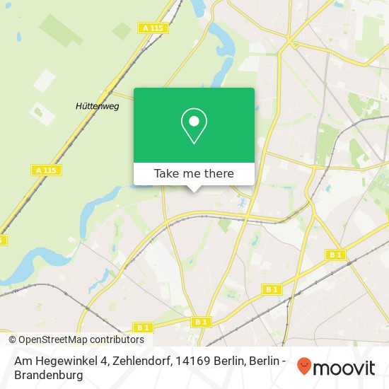 Am Hegewinkel 4, Zehlendorf, 14169 Berlin Karte