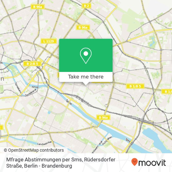 Mfrage Abstimmungen per Sms, Rüdersdorfer Straße Karte