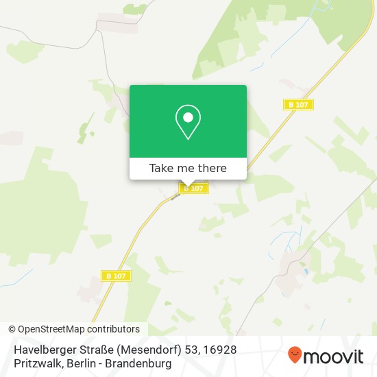 Havelberger Straße (Mesendorf) 53, 16928 Pritzwalk Karte