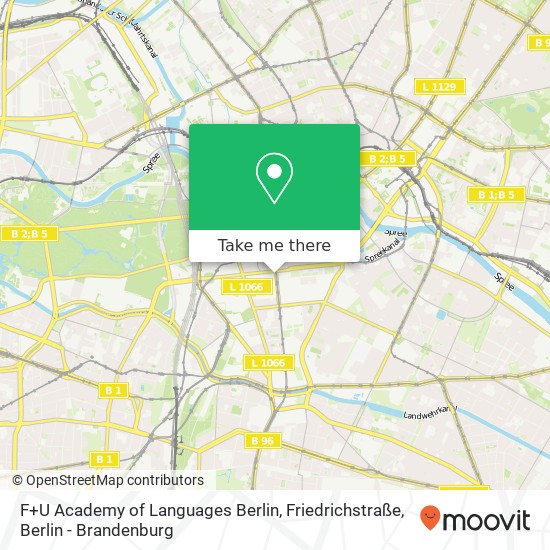 F+U Academy of Languages Berlin, Friedrichstraße Karte