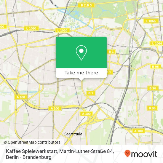 Kaffee Spielewerkstatt, Martin-Luther-Straße 84 Karte