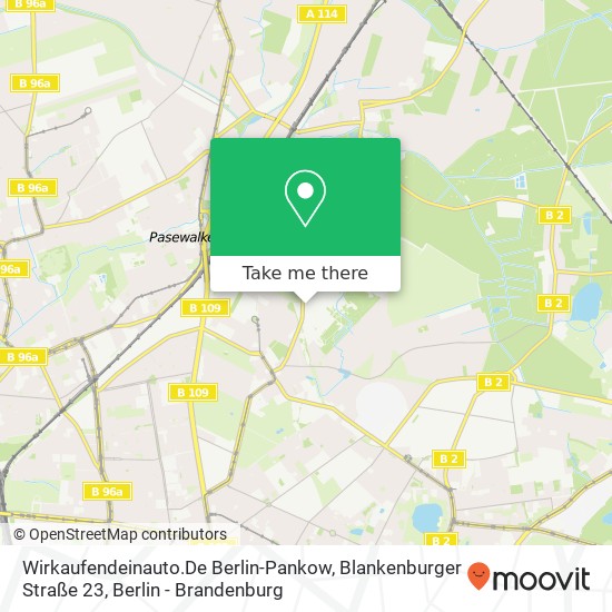 Wirkaufendeinauto.De Berlin-Pankow, Blankenburger Straße 23 Karte