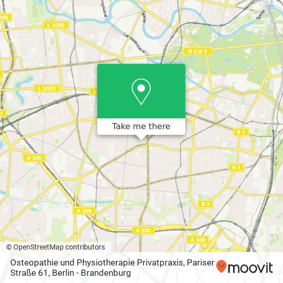 Osteopathie und Physiotherapie Privatpraxis, Pariser Straße 61 Karte