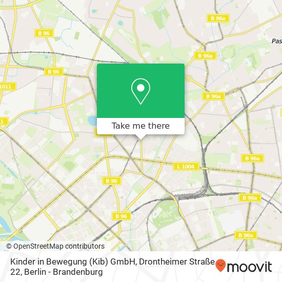 Kinder in Bewegung (Kib) GmbH, Drontheimer Straße 22 Karte