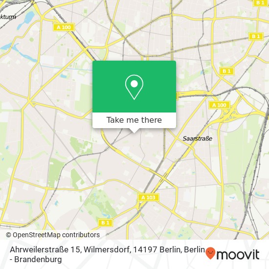 Ahrweilerstraße 15, Wilmersdorf, 14197 Berlin Karte