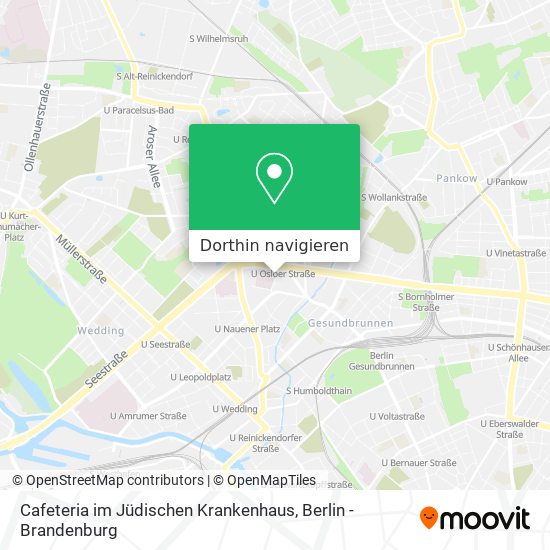 Cafeteria im Jüdischen Krankenhaus Karte