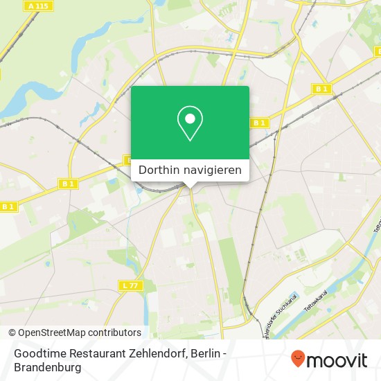 Goodtime Restaurant Zehlendorf, Teltower Damm 46 Karte