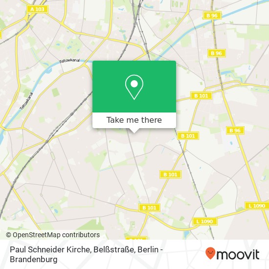Paul Schneider Kirche, Belßstraße Karte