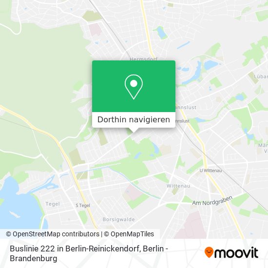 Buslinie 222 in Berlin-Reinickendorf Karte