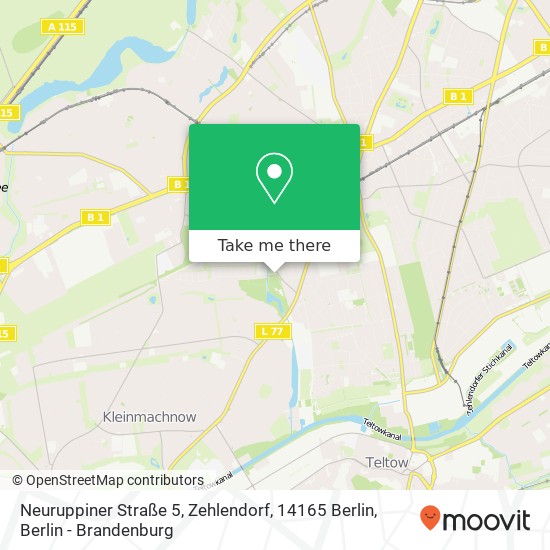 Neuruppiner Straße 5, Zehlendorf, 14165 Berlin Karte