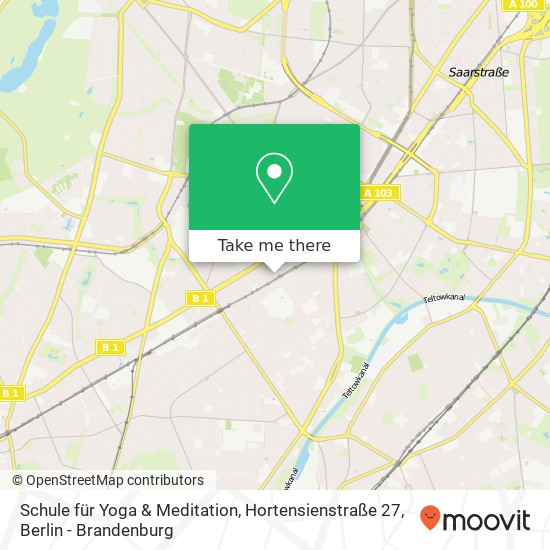 Schule für Yoga & Meditation, Hortensienstraße 27 Karte