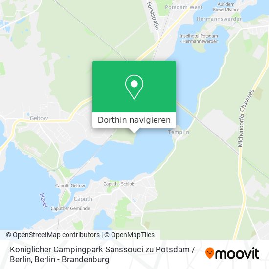 Königlicher Campingpark Sanssouci zu Potsdam / Berlin Karte