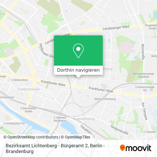 Bezirksamt Lichtenberg - Bürgeramt 2 Karte