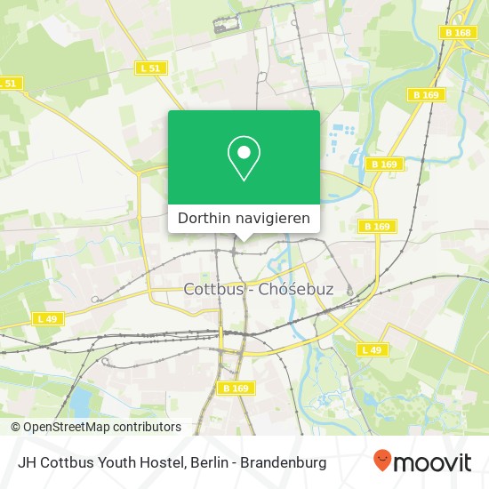 JH Cottbus Youth Hostel Karte