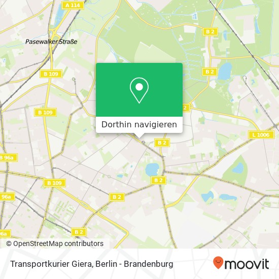 Transportkurier Giera, Rennbahnstraße Karte