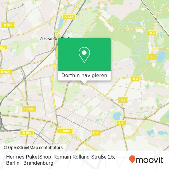 Hermes PaketShop, Romain-Rolland-Straße 25 Karte