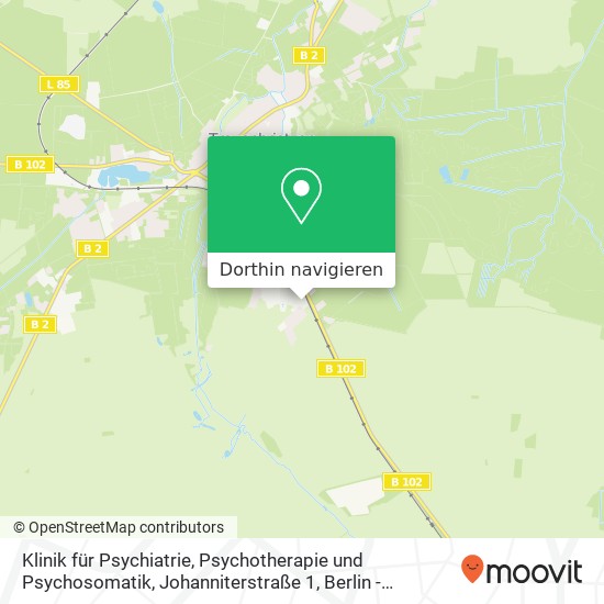 Klinik für Psychiatrie, Psychotherapie und Psychosomatik, Johanniterstraße 1 Karte