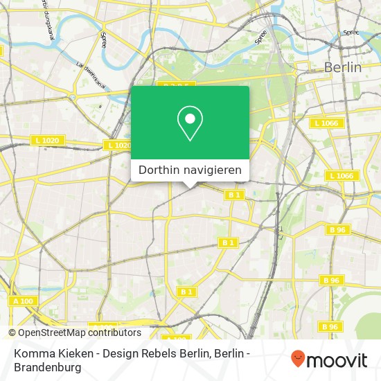 Komma Kieken - Design Rebels Berlin, Motzstraße 9 Karte