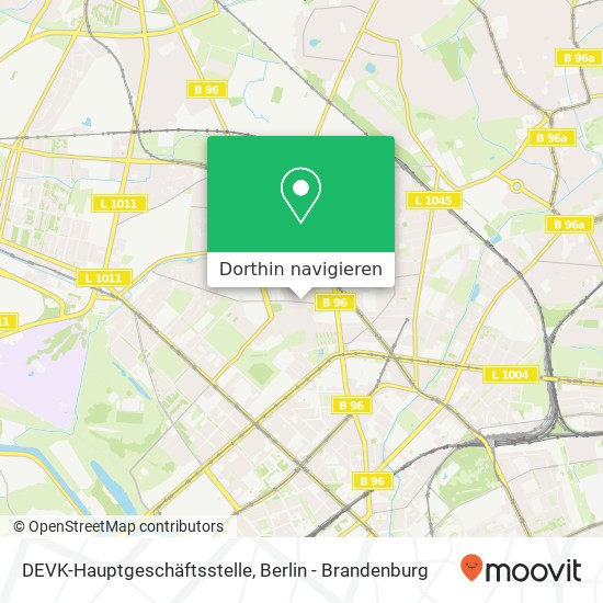 DEVK-Hauptgeschäftsstelle, Holländerstraße 18 Karte