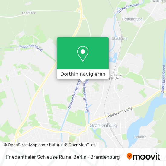 Friedenthaler Schleuse Ruine Karte