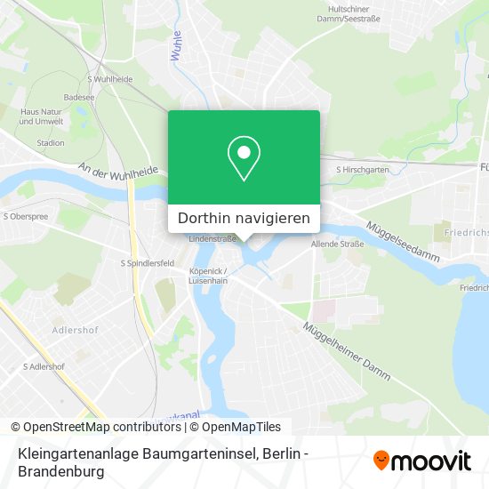 Kleingartenanlage Baumgarteninsel Karte