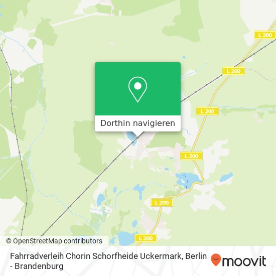 Fahrradverleih Chorin Schorfheide Uckermark, Choriner Bahnhofstraße 2 Karte