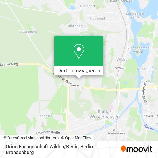 Orion Fachgeschäft Wildau / Berlin Karte